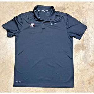 Nike Georgia Victory Golf Dri-Fit Polo Men's M Black Short Sleeve Pullover Top